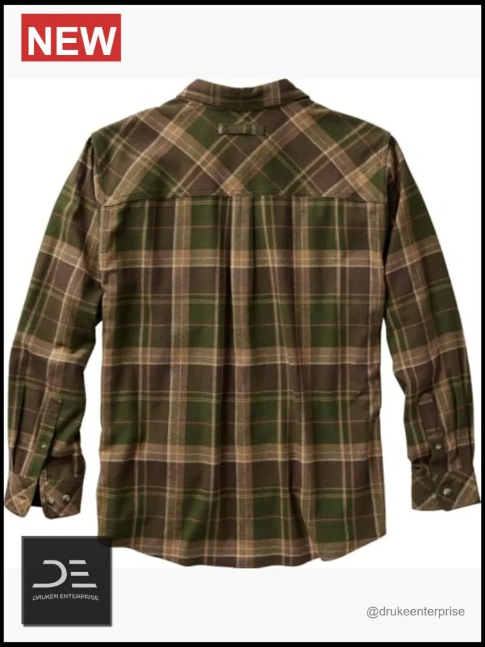 Long Sleeve Plaid Flannel 100% Cotton Button Down Shirt